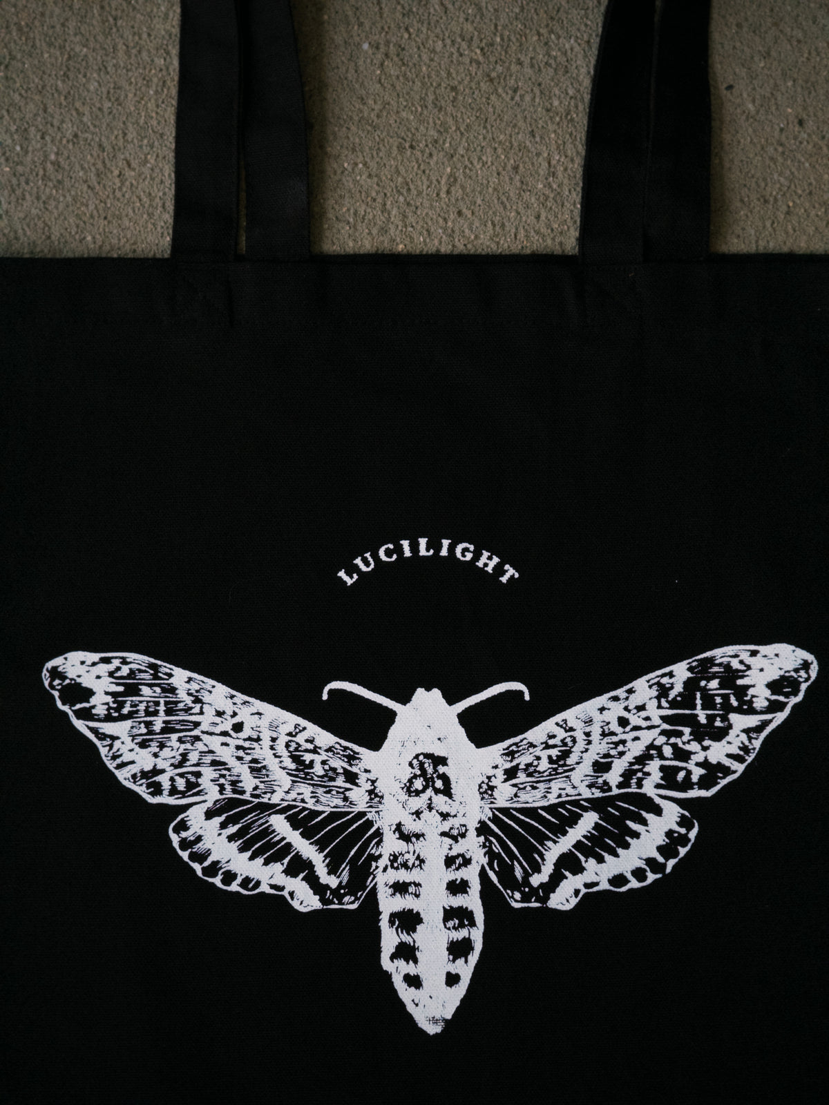 Signature Moth Tote - Black Canvas